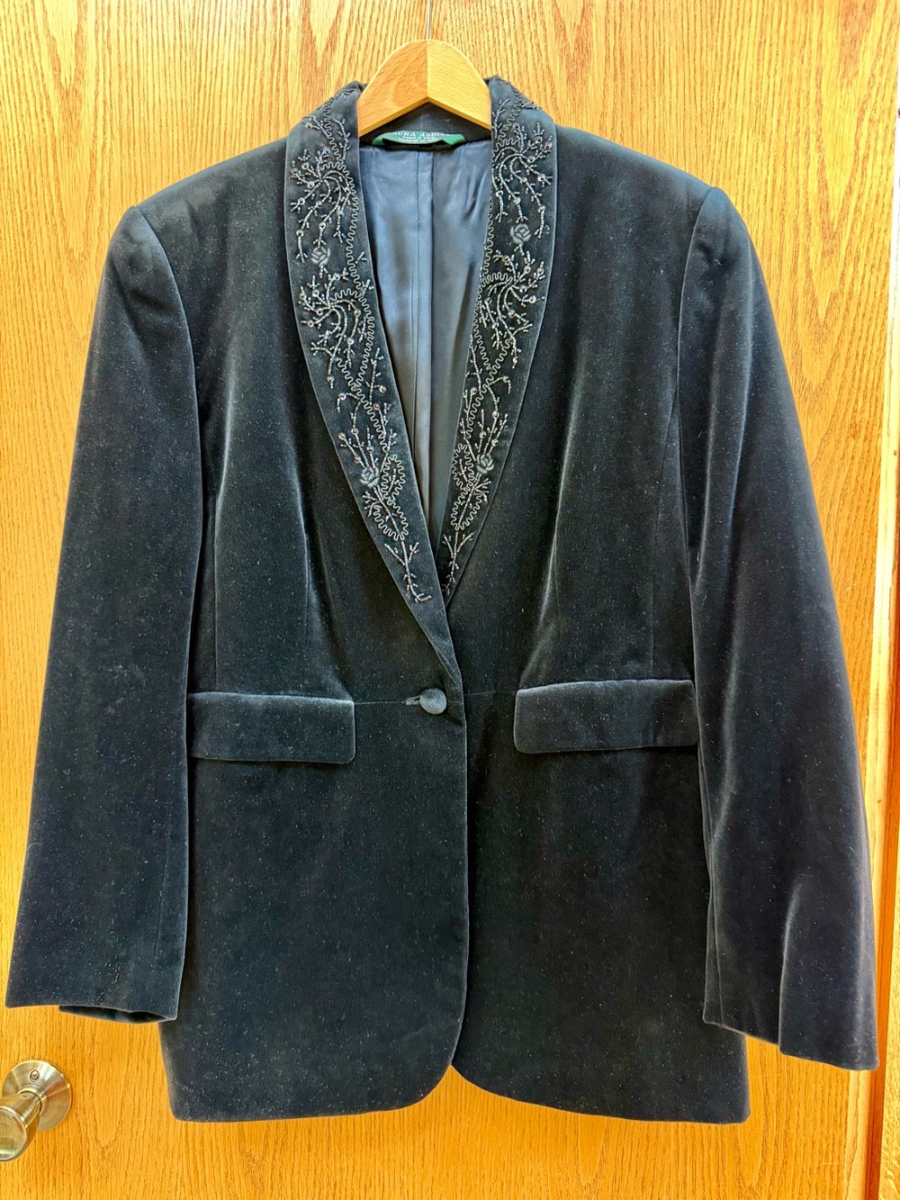 Laura Ashley Black Velvet Blazer, size 12